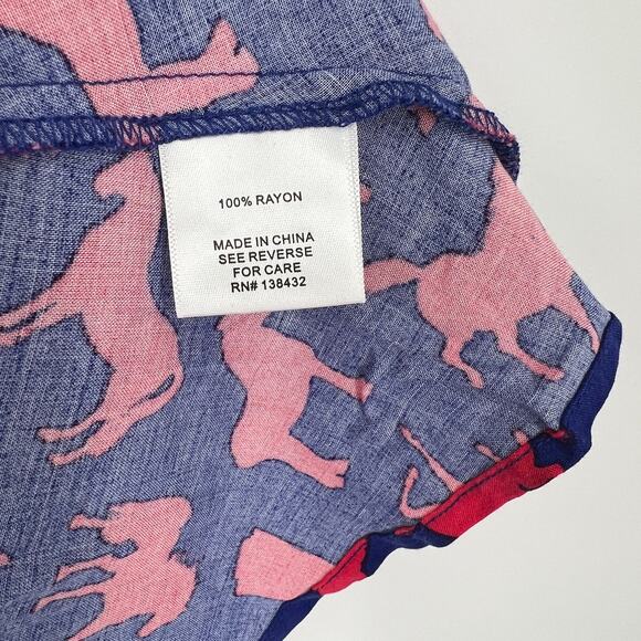 ModCloth Blue & Red Horse Print Sleeveless Blouse Size S - Picture 4 of 5